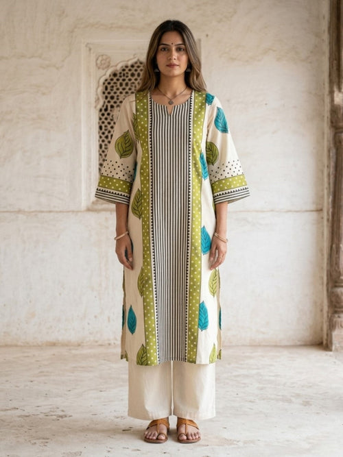 Virosh mantis printed cotton kurta pant set