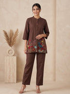 Gaur Hazel Embroidery Cotton Co-Ord Set