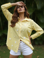 Ivanka lime stripes cotton shirt