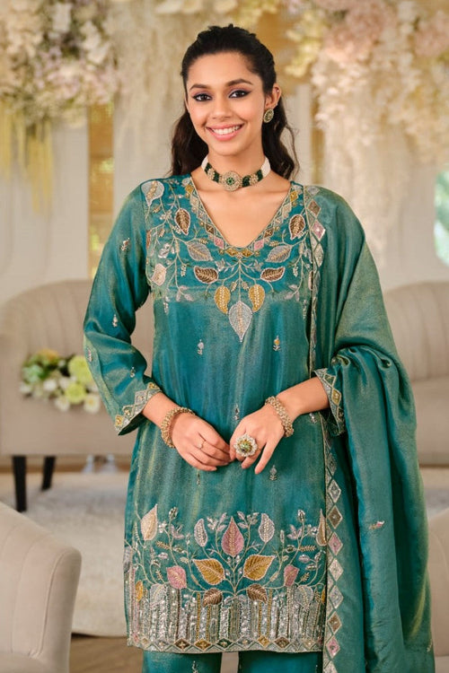 Areesa Teal full work suit set