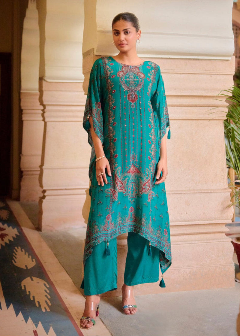 Aster tufts Premium Full Work Kaftan Pant Set