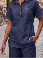 Prisha Uranian Denim Cotton Co-ord Set