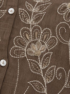 Mihika Hazelnut embroidery waist coat pant set