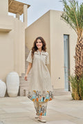 Akira vanilla cotton kurta pant set