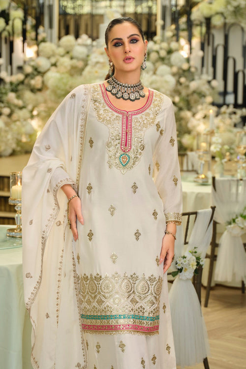 Areesa Daisy Full Work Gharara Suit Set