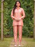 Divya Apricot Mirror Work Co-ord Set