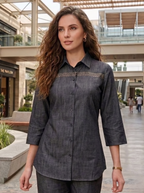 Prisha iridium denim co-ord set