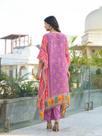 Mehna Lilac Full Heavy Work Kaftan Pant Set