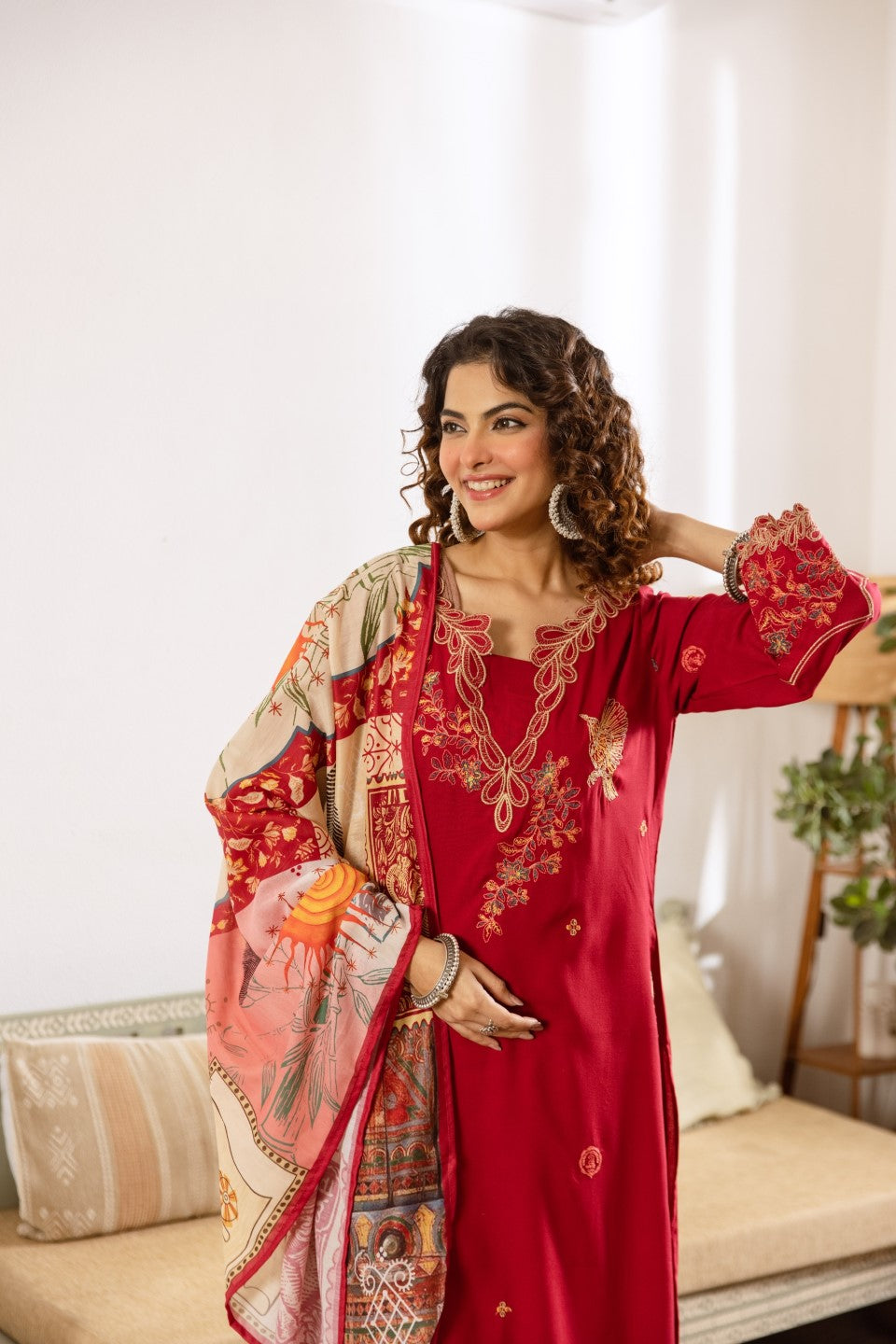 Karen Desire Embroidery Cotton Suit Set