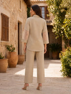 Opela Castano Jute Embroidery Co-Ord Set