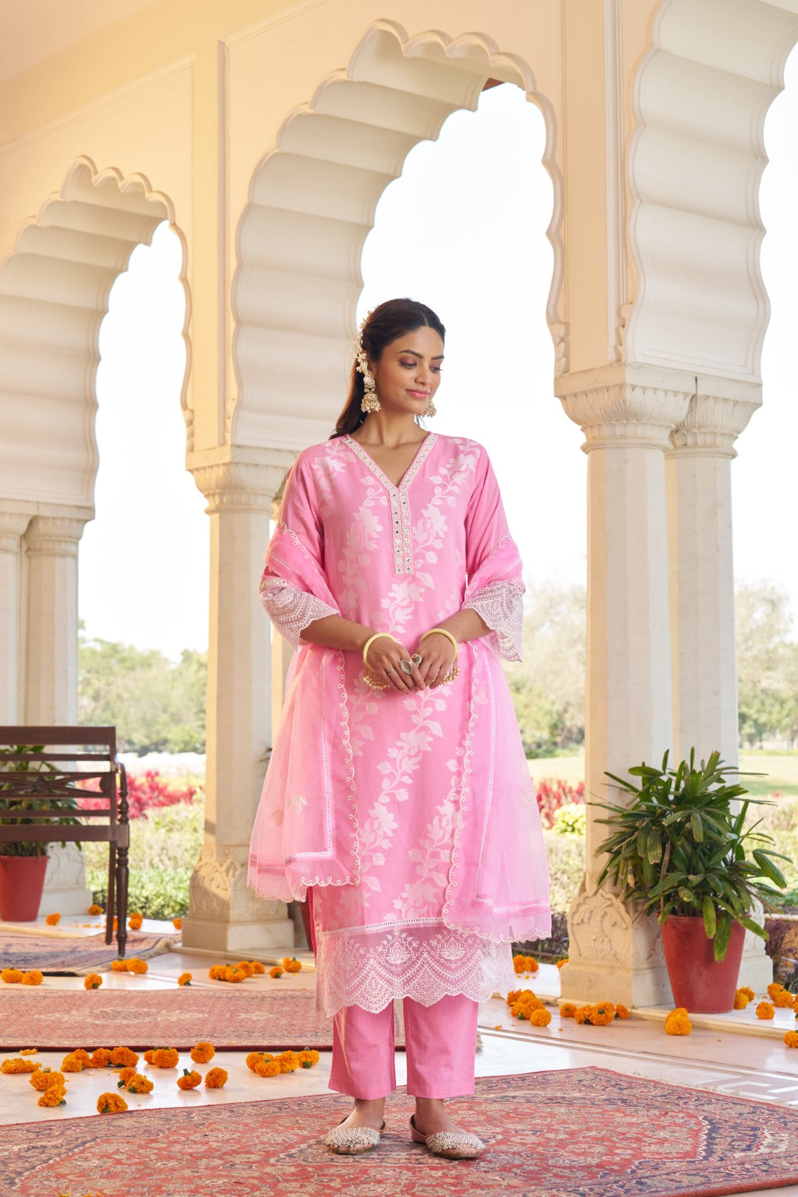 Grithav SoftPink Embroidered Lawn Suit Set