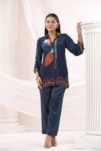 Jayti Azure Printed Muslin Co-ord Set