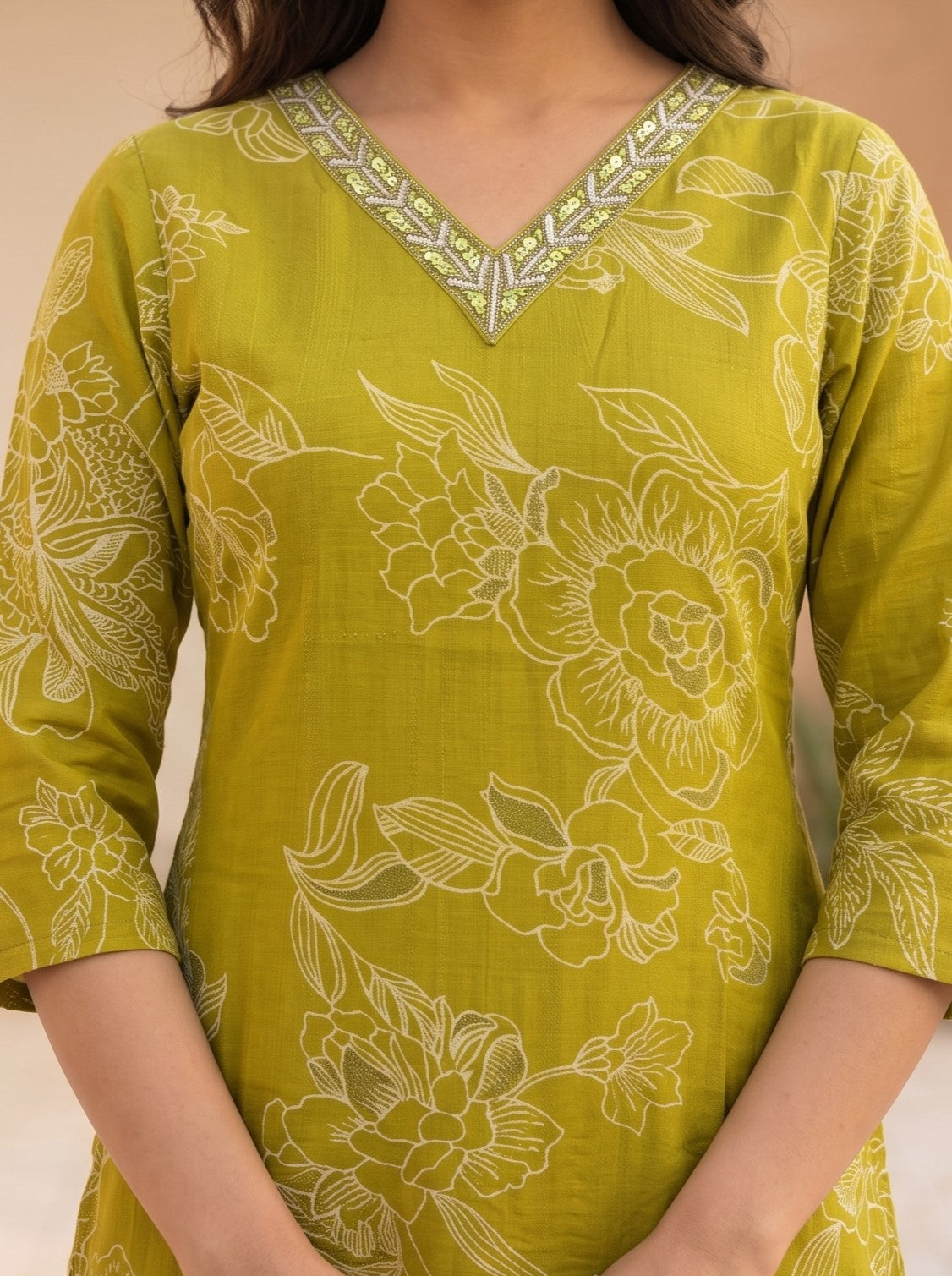 Myra Pea Printed Work Suit Set