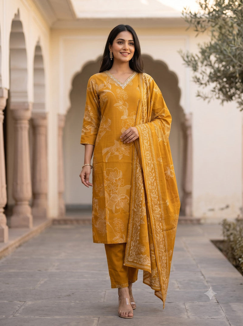 Myra Sunshine Printed Work Suit Set