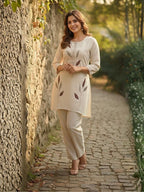Prisha pecan embroidery cotton co-ord set