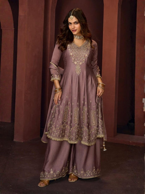 Haniya periwinkle full work Gharara set