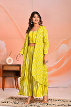 Mahua corn printed 3 pc fusion set