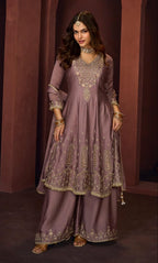 Haniya periwinkle full work Gharara set