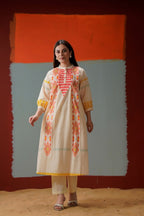 Tatva coral cotton kurta pant set