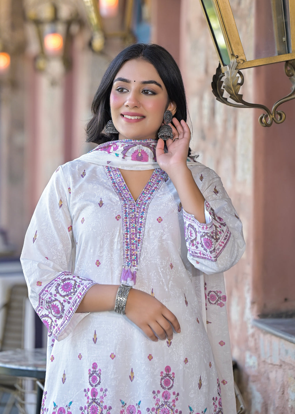 Aranya Angel Embroidred Cotton Suit Set