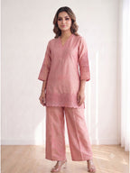 Prisha blossom embroidery cotton Co-ord Set