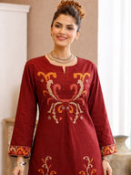 Karen merlot cotton kurta pant set