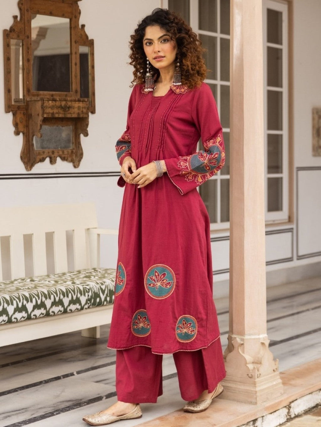 Karen Rouge embroidery kurta pant set
